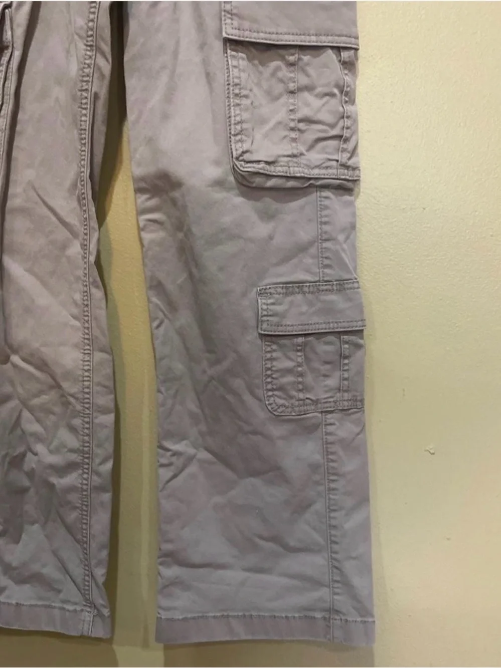 Hollister light brown Women's Cargo Pants with Multiple Pockets
